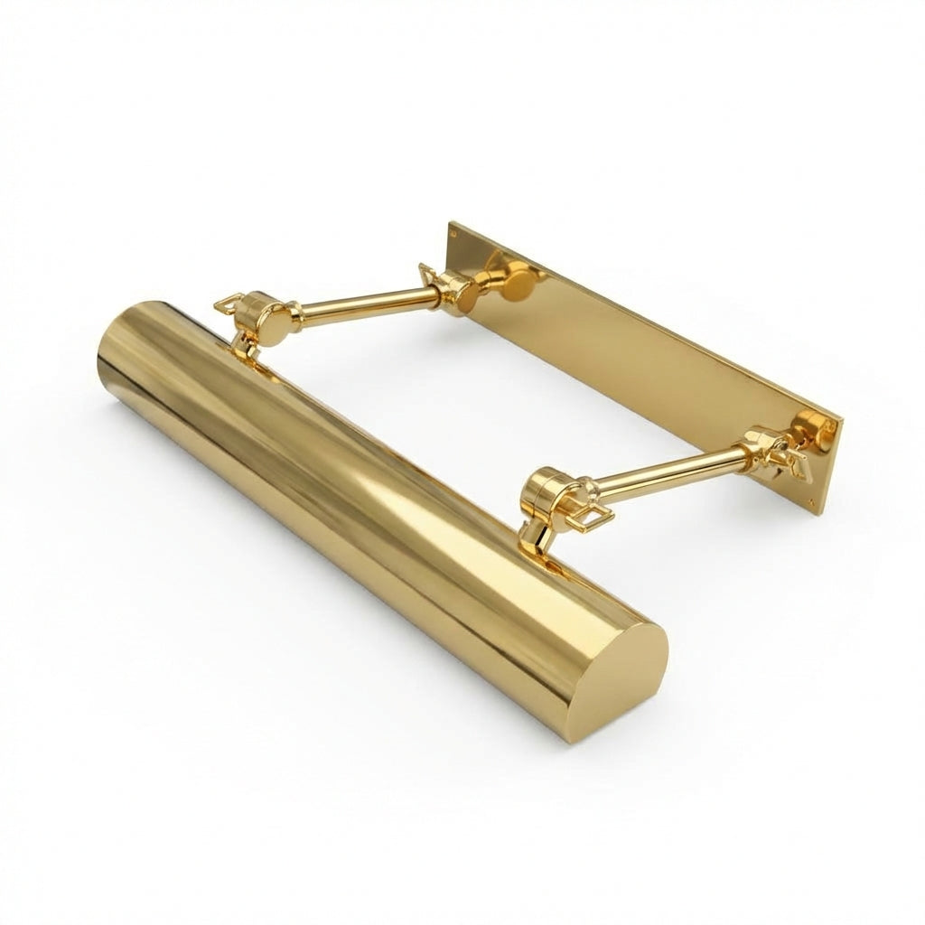 Ann Morris Lighting - Large Rounded Picture Lights - 25"-35" - Brass / Lock Knob Detail