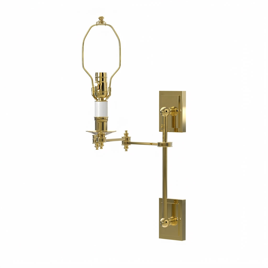 Ann Morris Lighting - St. James Swing Arm on Rod - Brass / Two Arm