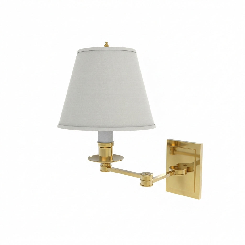 2.2 Ann Morris Lighting - St. James Two Swing Arm Sconce - Without Finials - Brass