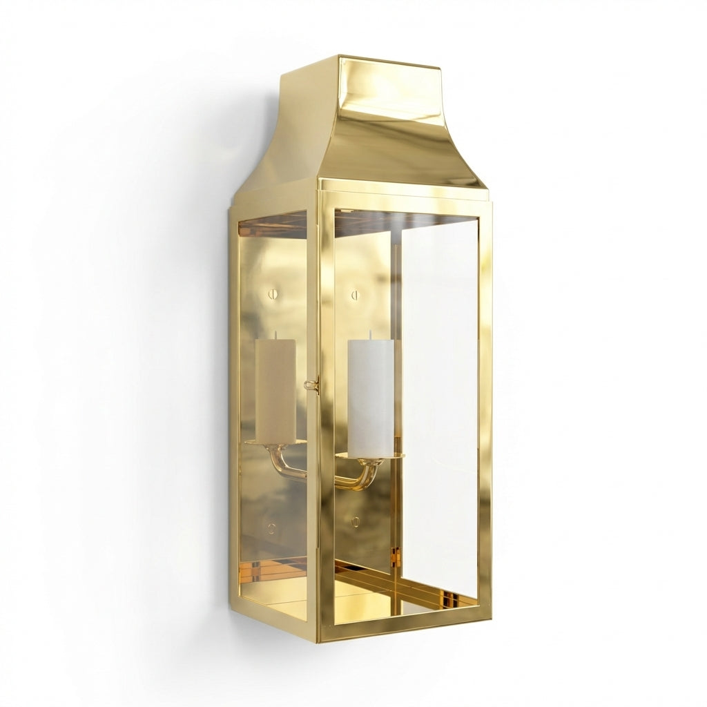 Ann Morris Lighting - Sterling Wall Lantern - Small - Brass