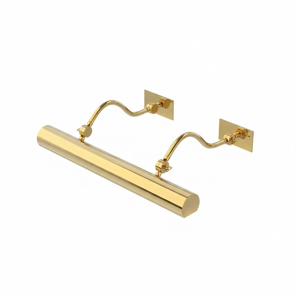 2.1 Ann Morris Lighting - VACATIONS TEST: Small Rounded Picture Lights - Gooseneck Arm - 25"-35" - Brass