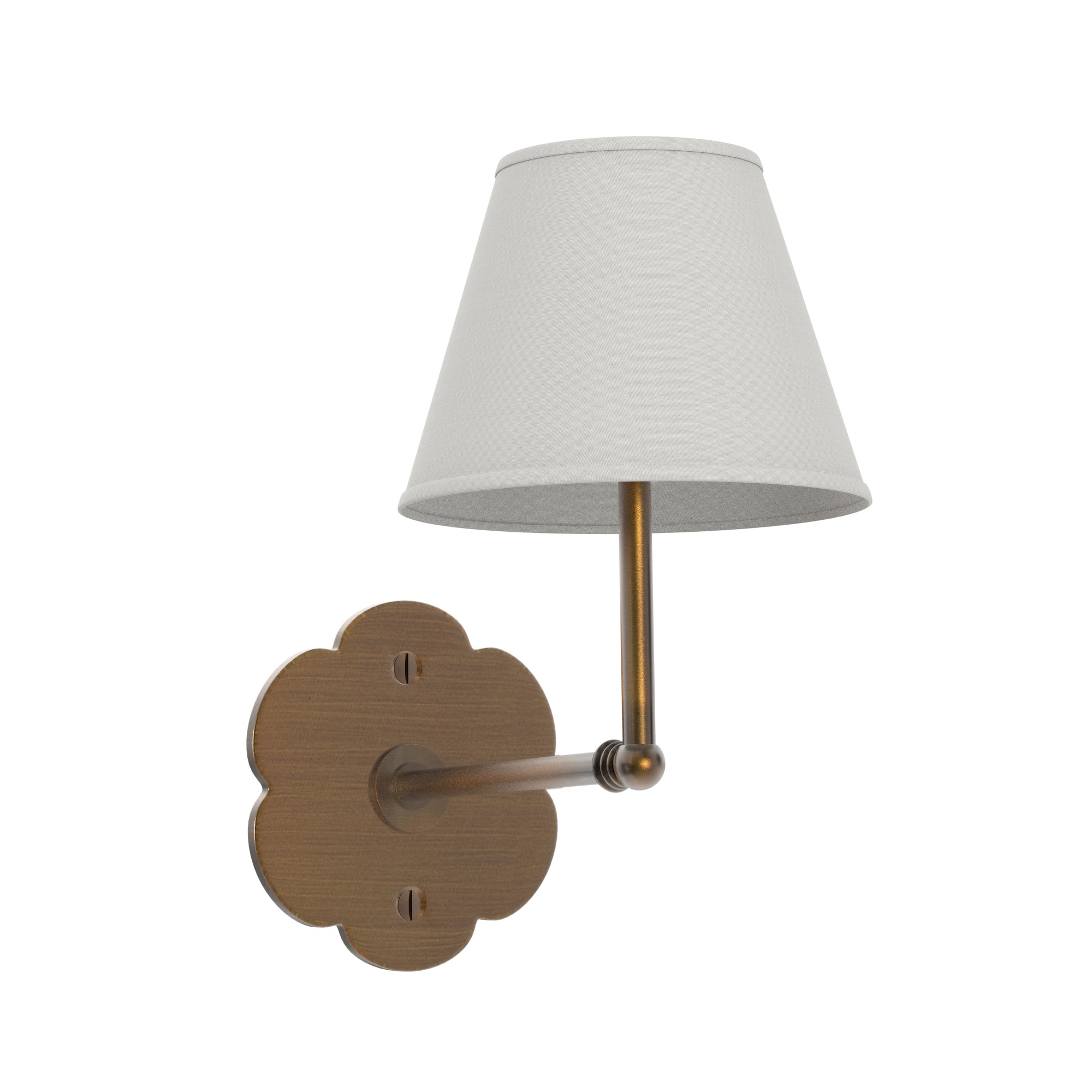 Petite Sconce with Fabric Shade Floral Backplate