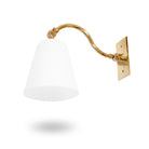 Roosevelt Sconce (White Glass Shade, Vertical Back Plate)