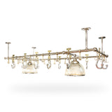 Pot Rack with Holophane Lighting- Two Tone