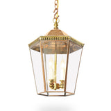 Polygon Pendant Light with Brass Accents