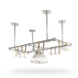 Pot Rack with Single Holophane Light