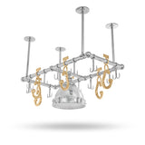 Pot Rack with Single Full Frame Holophane Light