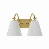 Double Roosevelt Gooseneck Arm White Glass