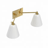 Double Roosevelt Straight Arm White Glass