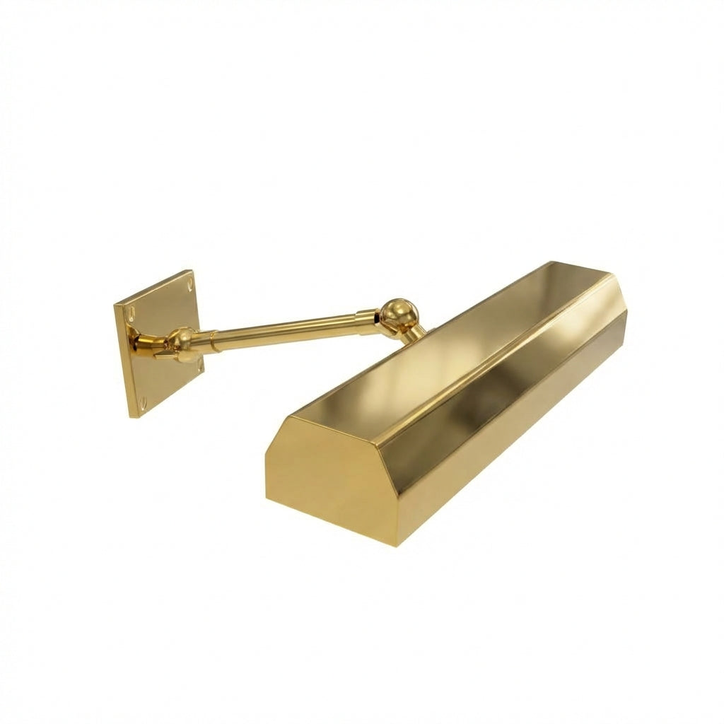 Ann Morris Lighting - Faceted Picture Lights - 14"-24" - Brass / Ball Finial Detail