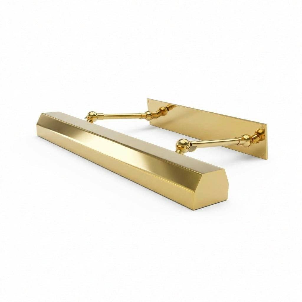 Ann Morris Lighting - Faceted Picture Lights - 25"-35" - Brass / Ball Finial Detail