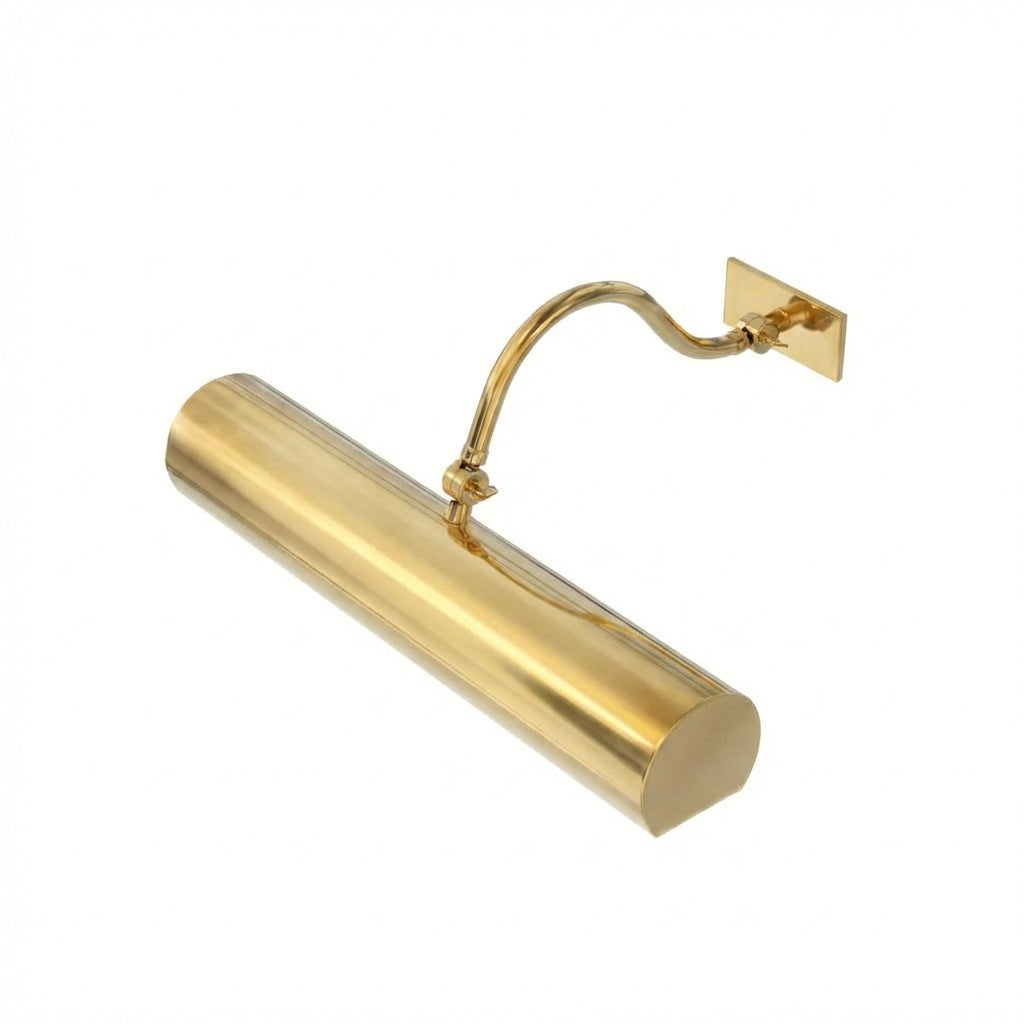 Ann Morris Lighting - Large Rounded Picture Lights - Gooseneck Arm - 14"-24" - Brass