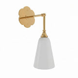 Petite Sconce with Mini White Shade - Floral Backplate