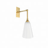 Petite Sconce with Rectangular Back Plate - Mini White Shade