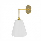 Petite Sconce with White Glass - Floral Backplate