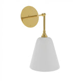 Petite Sconce with White Glass - Round Backplate