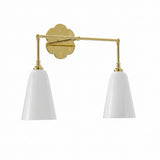 Petite T-Bar Sconce - White Mini Glass - Floral