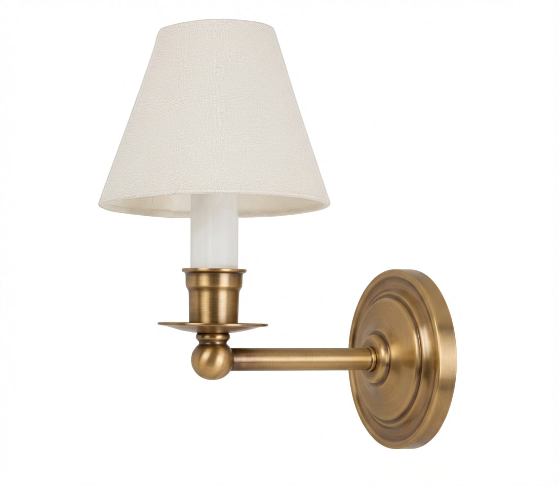Ann Morris Lighting - PT Sconce Stuart Plate - Antique Brass