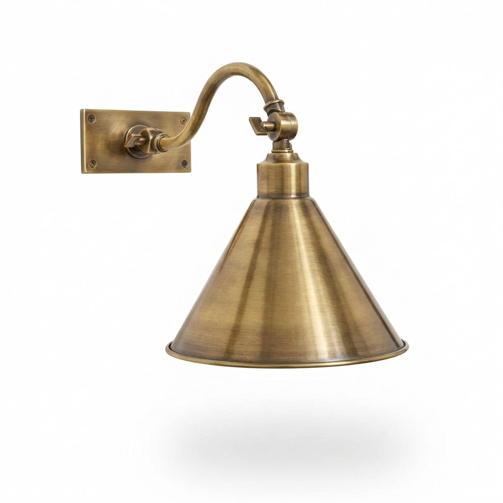 Roosevelt Sconce with Metal Shade - Curved Arm – Ann-Morris Inc