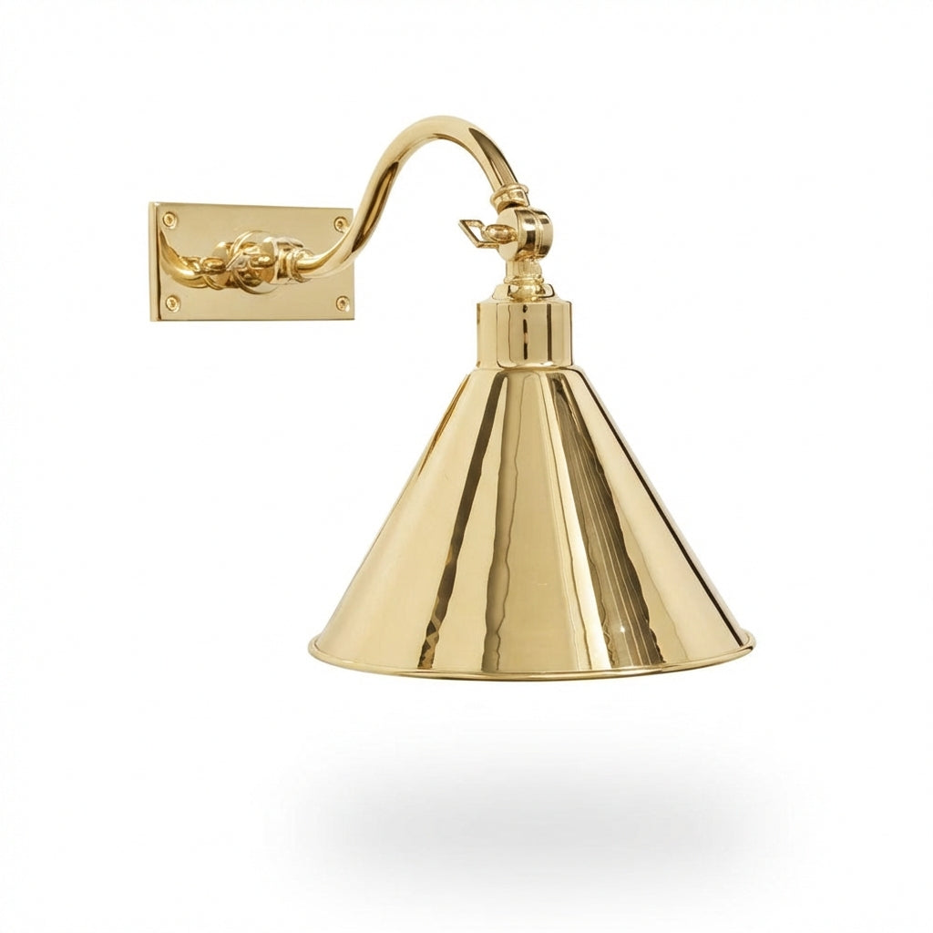 Roosevelt Sconce with Metal Shade - Curved Arm – Ann-Morris Inc
