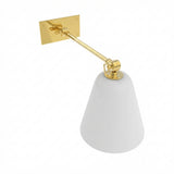 Roosevelt Sconce with White Glass Shade - Straight Arm