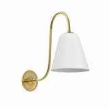 Single Gooseneck Sconce White Glass