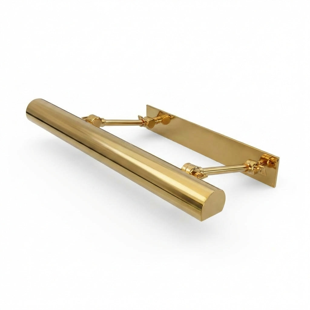 Ann Morris Lighting - Small Rounded Picture Lights - 49"-60" - Brass / Lock Knob Detail