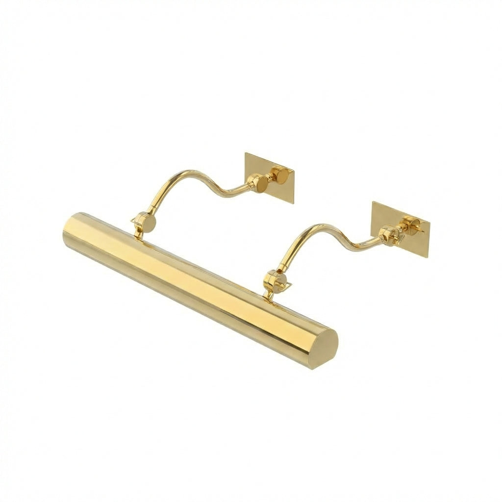 Ann Morris Lighting - Small Rounded Picture Lights - Gooseneck Arm - 25"-35" - Brass