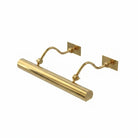 Ann Morris Lighting - Small Rounded Picture Lights - Gooseneck Arm - 49"-60" - Brass