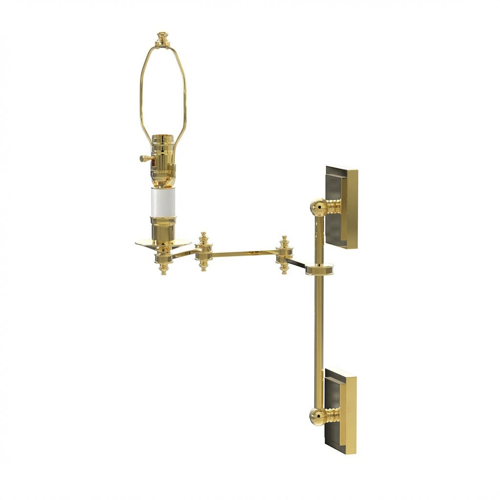 Ann Morris Lighting - St. James Swing Arm on Rod - Brass / Three Arm
