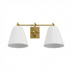 Ann Morris Lighting - St. James T-Bar Sconce with White Glass - Brass / With Finials