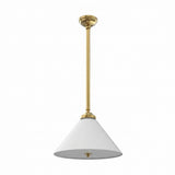 White Glass Shade Pendant on Stem