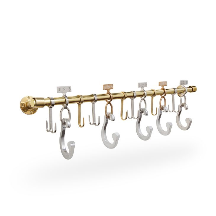 Morano Solid Brass Coat Rack with Double Hooks - Oil Rubbed Bronze