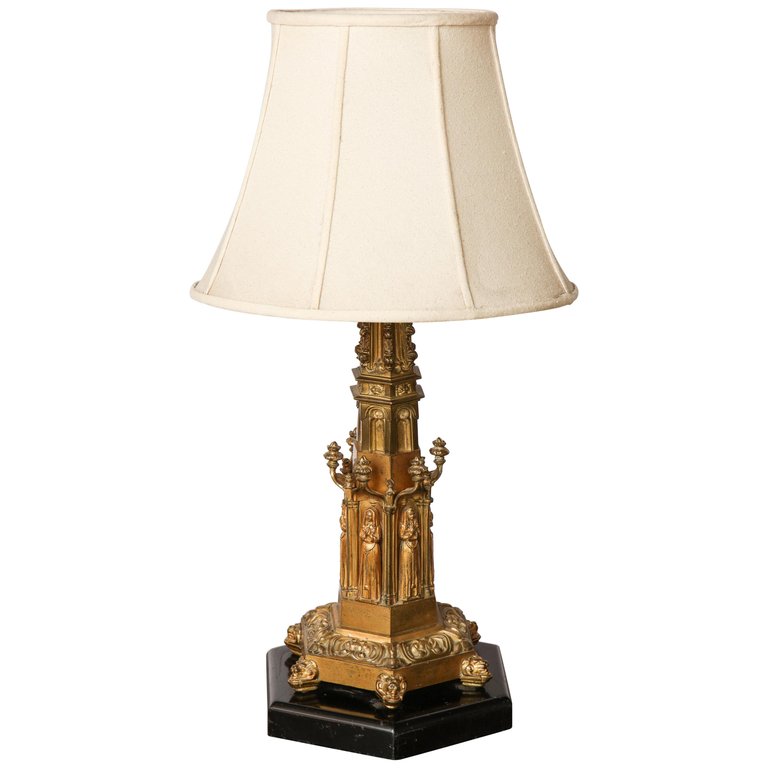 Gothic Style Brass Table Lamp Ann, Gothic Table Lamps Uk